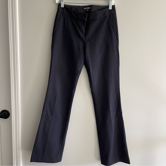 Express columnist blue patterned slacks dress pants - Picture 1 of 10